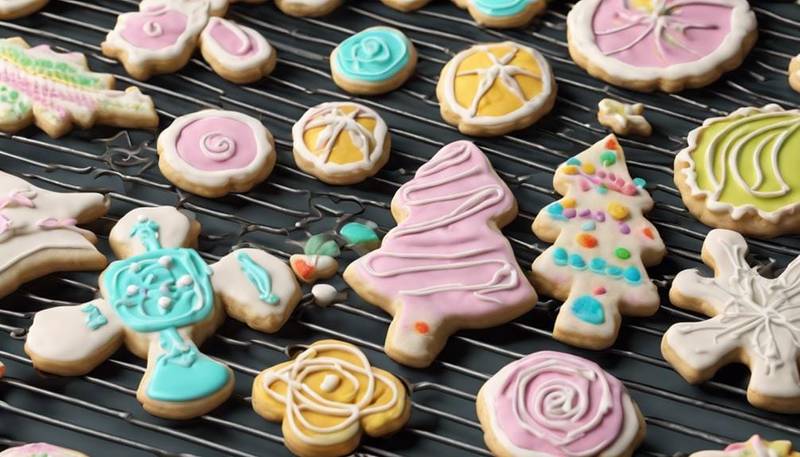 baking cookies with frosting